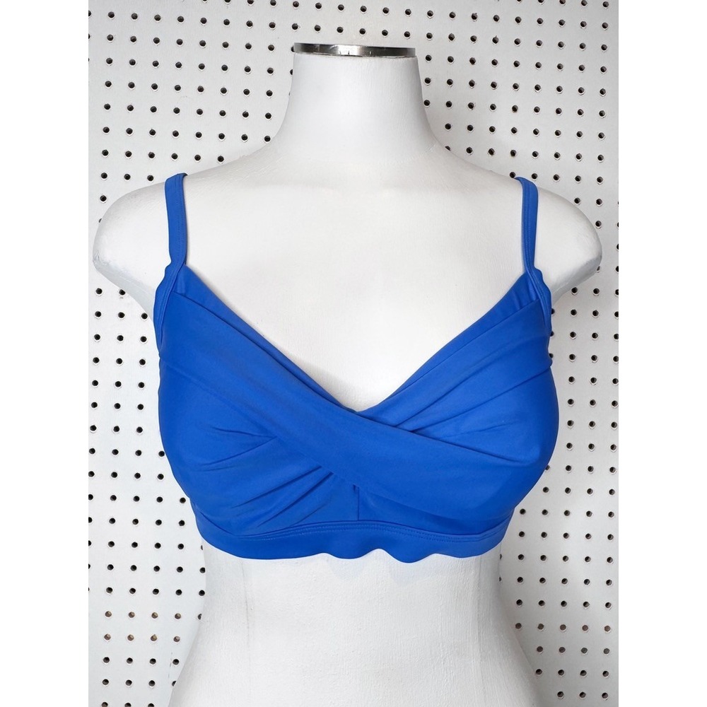 Athleta | Aqualuxe Wrap Bikini‎ Top Blue 36 D/DD 964874-09 Underwire Convertible